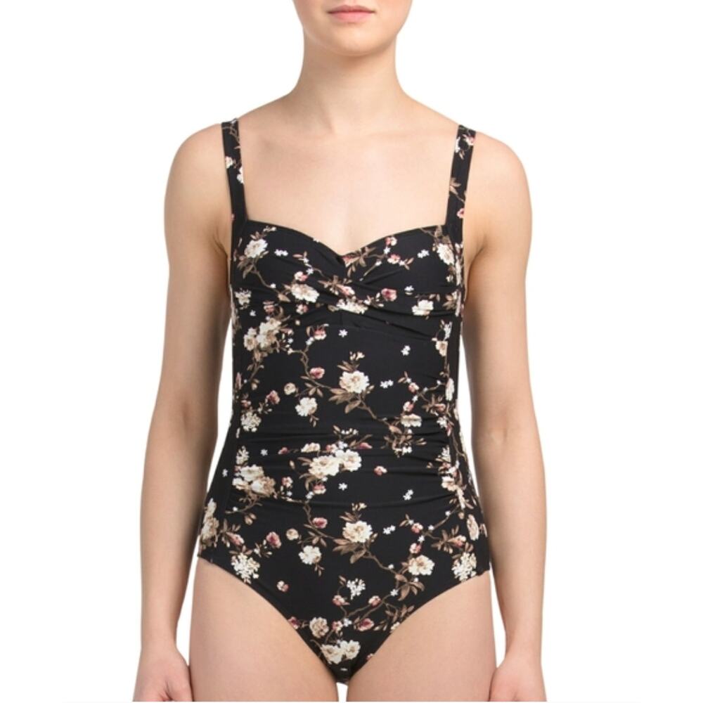 Nip Tuck Swim Black Vine Dine Joanne Swimsuit, Size 6